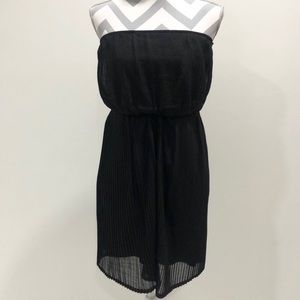 Zara Strapless Black Pleated Tube Top Dress